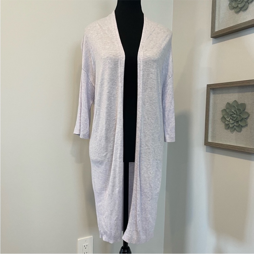 RW&CO. Purple Oversized Open Front Long Knit Cardigan EUC